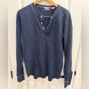 GAP Navy Waffle Knit Henley Top